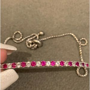 Sterling, silver ruby and sapphire bracelet. New. Priority shipping